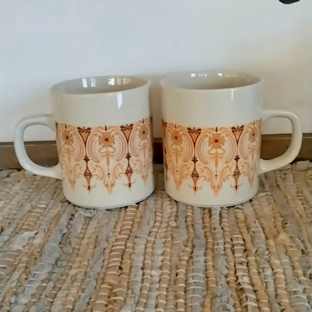 VTG Boho Coffee Mugs Set of 2 Marco Polo
